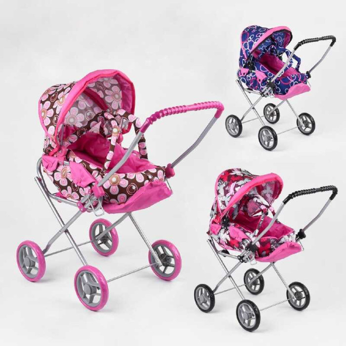 Візочок для ляльок Melobo алюмінієвий корпус знімна люлька в пакеті 3 види дитяча