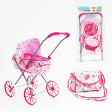 Візок для ляльок TK 26-902 TK Group складна конструкція пупс до 45 см сумочка у пакеті TK Group