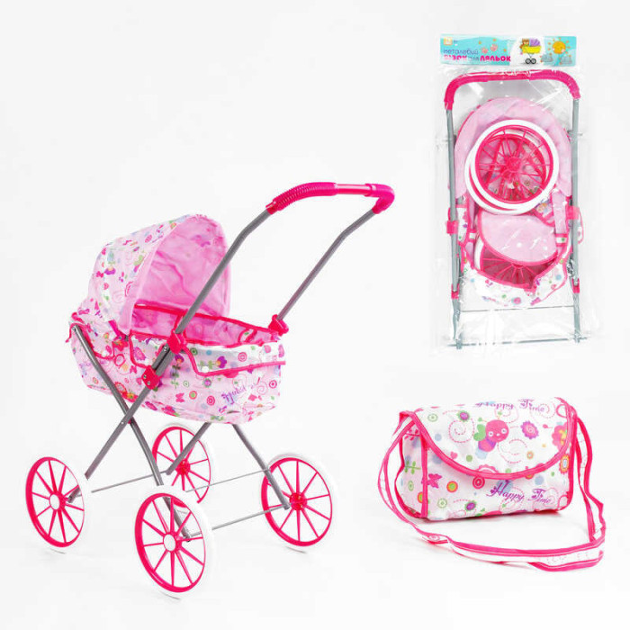 Візок для ляльок TK 26-902 TK Group складна конструкція пупс до 45 см сумочка у пакеті TK Group
