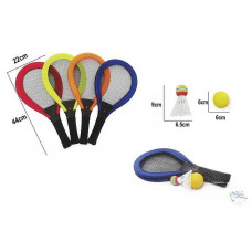 Ракетки 201 4 кольори 2 ракетки пластиковий каркас текстильна сітка м’яка ручка волан м'яч в сітці ВИДАЄТЬСЯ ТІЛЬКИ МІКС ВИДІВ