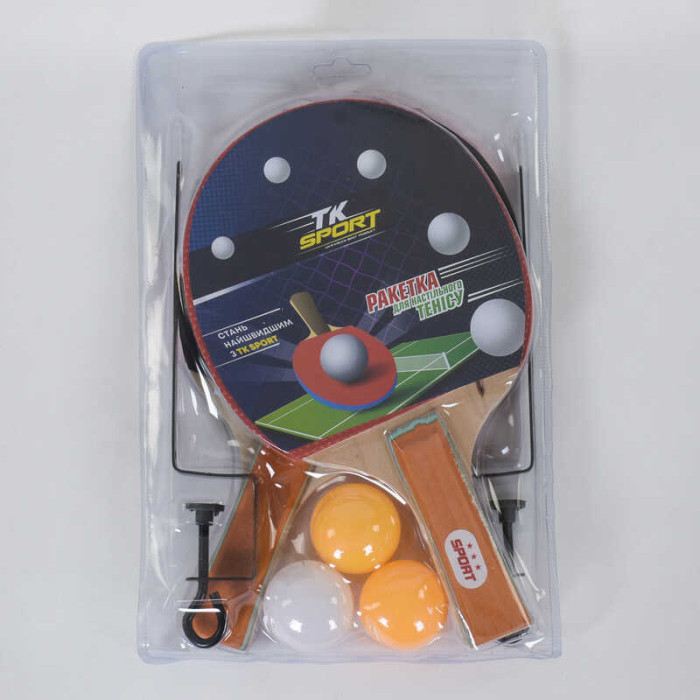 Набір ракеток для пінг-понгу С 34430 TK Sport сітка 2 ракетки + 3 м'ячі в слюді TK Sport