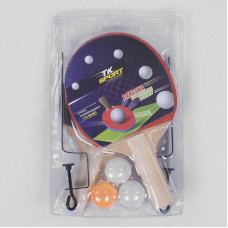 Набір ракеток для пінг-понгу С 34457 TK Sport з сіткою 2 ракетки + 3 кульки в слюді TK Sport