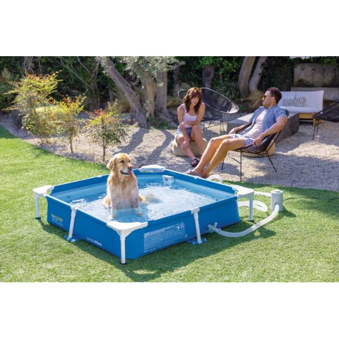 Intex Набір для басейна 48402 NP для домашніх тварин з металевим каркасом скімером та диспенсером для води 152х152х305 см об`єм 537 л Intex