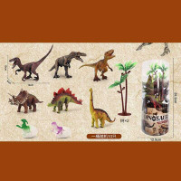 Набор динозавров JB 008 T 10 взрослых особей 3 особи в яйце пальма в тубе