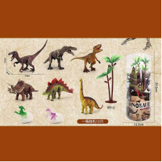 Набір динозаврів JB 008 T 10 дорослих особин 3 особини в яйці пальма в тубі