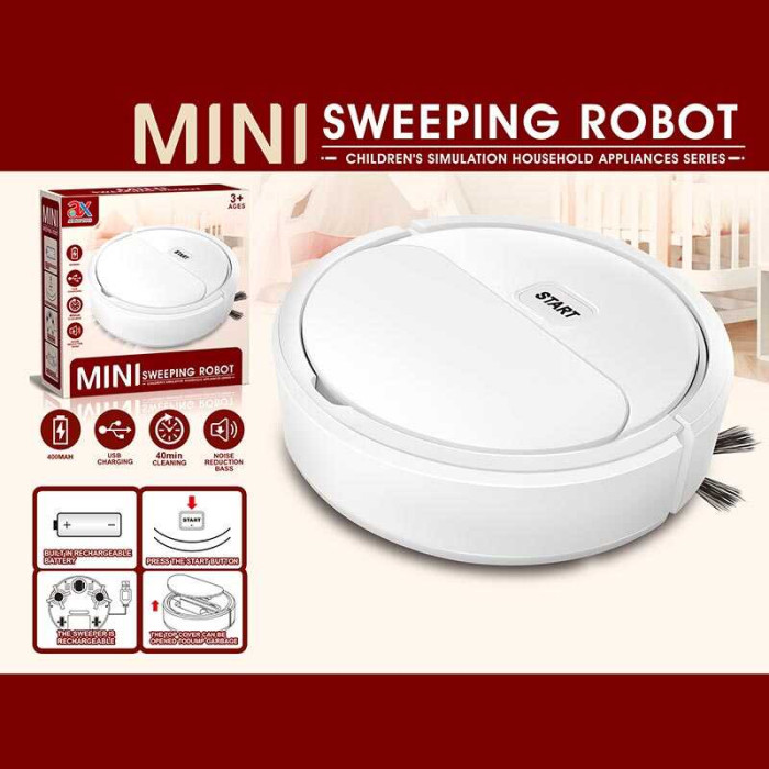 Робот-Пилосос 6838 A вбудований акумулятор автоматичний принцип роботи USB кабель фільтр щіточка імітація роботи