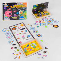 Деревяна гра 18094 Космічні прибульці 4FUN Game Club Wood 68 елементів пазли маркер магнітна дошка українською мовою 4FUN Game Club Wood