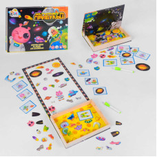 Деревяна гра 18094 Космічні прибульці 4FUN Game Club Wood 68 елементів пазли маркер магнітна дошка українською мовою 4FUN Game Club Wood