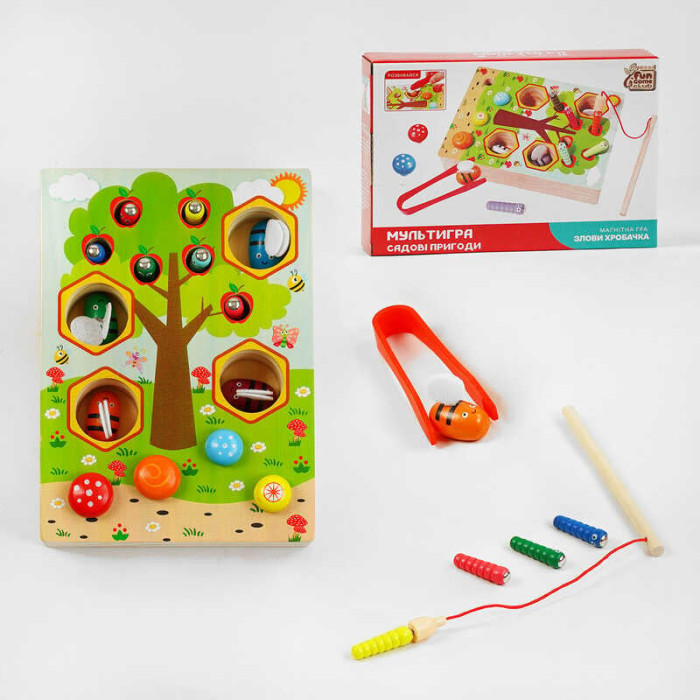 Мультигра Садові пригоди 78396 4FUN Game wood Club магнітна гра бджілки грибочки 4FUN Game Club Wood