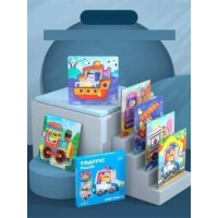 Пазли-вкладиші С 74366 6 дерев'яних дошок 14х14 см тематичні зображення великі елементи-вкладиші