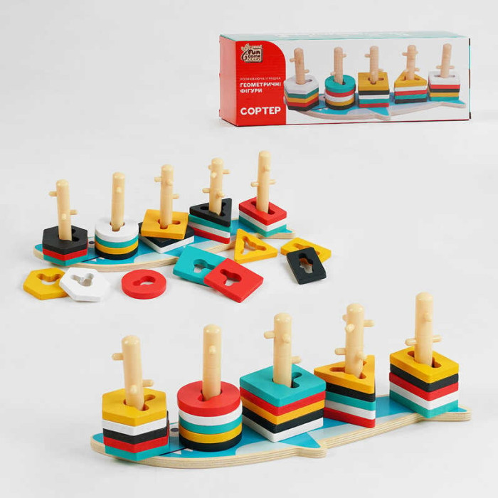 Геометричний сортер 90051 4FUN Game Club Wood Акула 4FUN Game Club Wood