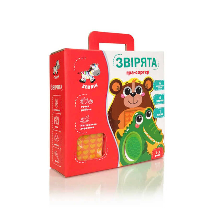 Гра настільна з деревини Мозаїка Звірята гра-сортер ZB2002-05 Vladi Toys 6 карточек с животными 6 деревянных фигурок Vladi Toys