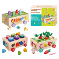 Каталка логічна 22995 WToys деревяна 3 в 1 сортер 1 тематична гра каталка на коліщатах WToys