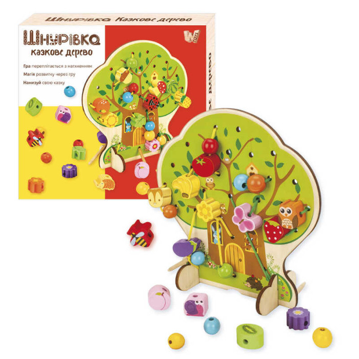 Шнурівка 43929 WToys фігурки намистини шнурок дерево WToys