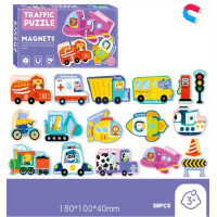 Магнітні пазли C 73799 “Транспорт” назви англ мовою 30 елементів