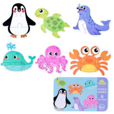 Пазли C 74173 “Морські жителі” 6 картинок у боксі