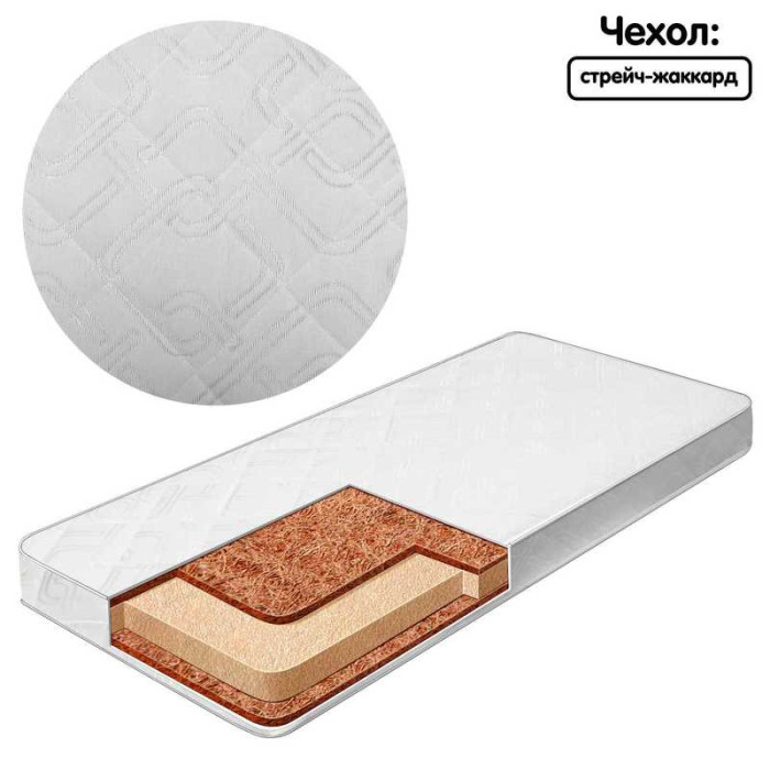 Матрац дитячий ортопедичний Twins NEW білий Homefort 60*120*12 см Homefort