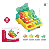 Ксилофон YL 1022-35 ШТРИХ=90154 5 металевих пластин 3 способи гри: стукання натискання кнопок обертання кілець 3 листи з нотами в коробці Yala baby