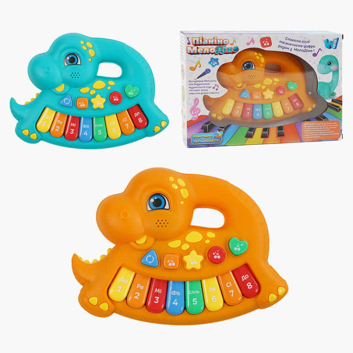 Піаніно музичне 62306 WToys ОЗВУЧУВАННЯ УКРАЇНСЬКОЮ МОВОЮ музичні ноти цифри мелодії пісні підсвічування WToys