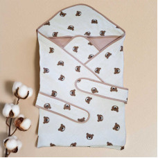 Конверт з куточком для немовлят Ведмежа 90715 тканина МУСЛІН розмір 90*90 см Bimbo в пакеті Bimbo