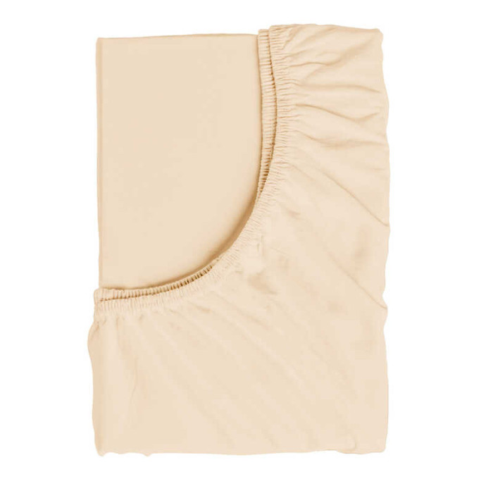 Простынь на резинке для детской кроватки 28590 ткань РАНФОРС цвет - бежевый размер 120*60 см Bimbo Bimbo