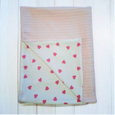 Плед дитячий для немовлят Серце 99877 в’язане полотно МУСЛІН розмір 100*80 см Bimbo Bimbo
