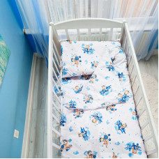 Постільний комплект Ведмедик на літачку 92047 тканина БЯЗЬ GOLD LUX розмір 110*90 см Bimbo Bimbo