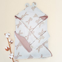 Конверт з куточком для немовлят Зайчик 61187 тканина МУСЛІН розмір 90*90 см Bimbo в пакеті Bimbo