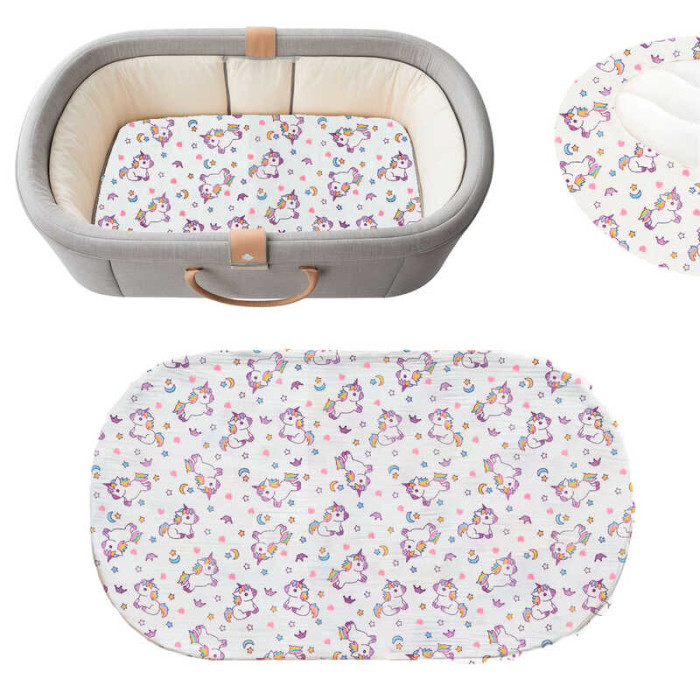 Постельное белье на резинке для детской коляски 38203 ткань СИТЕЦ размер 80*45 см Bimbo Bimbo