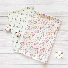 Комплект пелюшок Єдинороги та панда 15434 2шт в комплекті тканина ситець розмір 100*80 см Bimbo Bimbo