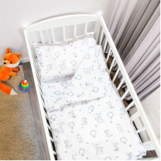 Постільний комплект Лісові звірі 68850 тканина БЯЗЬ GOLD LUX розмір 110*90 см Bimbo Bimbo