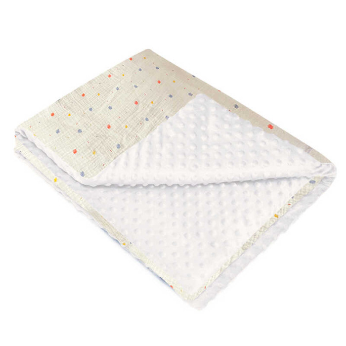 Плед літній для немовлят 89729 тканина ПЛЮШ МІНКІ МУСЛІН розмір 100*70 см Bimbo Bimbo