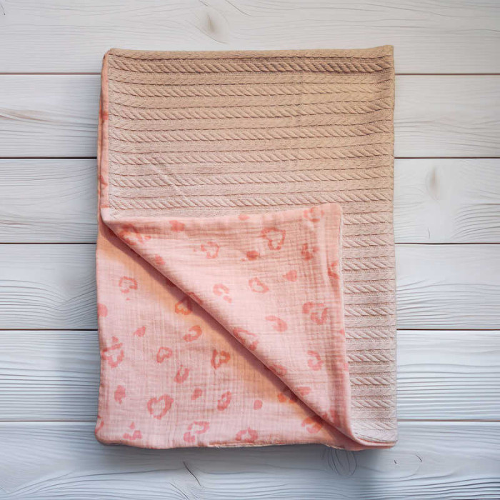 Плед для немовлят 20780 в’язане полотно МУСЛІН розмір 100*80 см Bimbo Bimbo