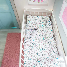 Постільний комплект Єдинороги 66756 тканина БЯЗЬ Gold Lux розмір 110*90 см Bimbo Bimbo