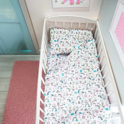 Постільний комплект Єдинороги 66756 тканина БЯЗЬ Gold Lux розмір 110*90 см Bimbo Bimbo