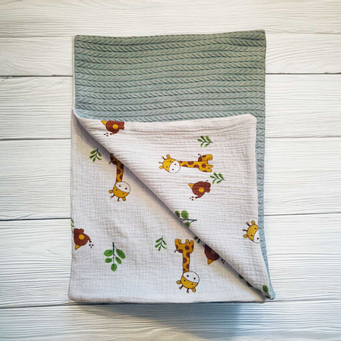 Плед для немовлят 76688 в’язане полотно МУСЛІН розмір 100*80 см Bimbo Bimbo