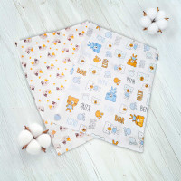 Комплект пелюшок Ведмедики 46051 2шт в комплекті тканина СИТЕЦЬ розмір 100*90 см Bimbo Bimbo