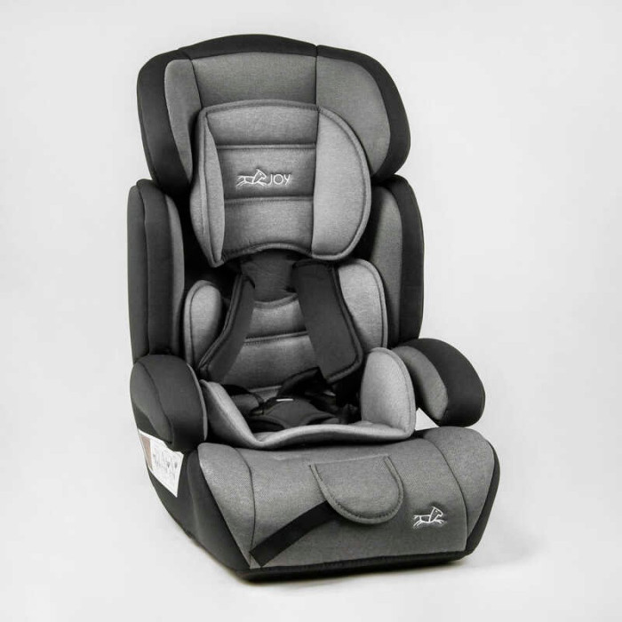 Автокрісло 55890 - GL JOY колір - сірий універсальне з бустером група 123 вага дитини від 9-36 кг в пакеті Joy