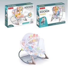 Шезлонг 68157 брязкальце з мелодіями вібрація регулювання положення дуга з пальчиковими іграми захисна сітка