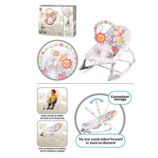 Шезлонг 898-942 мелодії вібрація дуга з підвісками регулювання гучності на батарейках регулювання положення