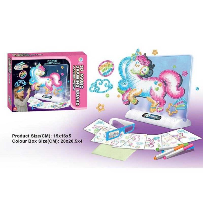 Дошка з проєктором YM 22 підсвічування 6 трафаретів 4 маркери 3D окуляри