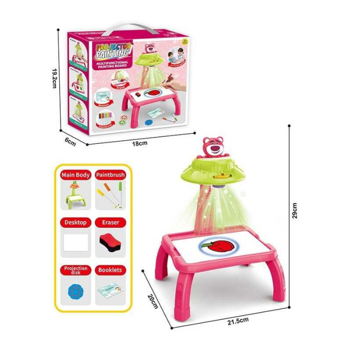 Столик з проєкторм ZF 1004 C на батарейках герой підсвітка диски фломастери