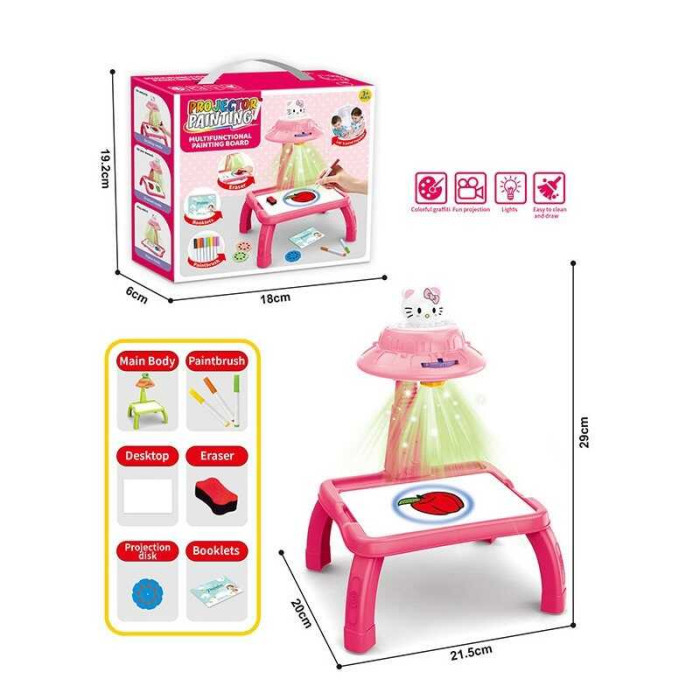 Столик з проєктором ZF 1004 K на батарейках герой підсвітка диски фломастери