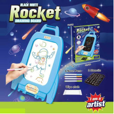 Дошка D 1239 чорна та біла основи для малювання 4 фломастери 2 шаблони наліпки серветка