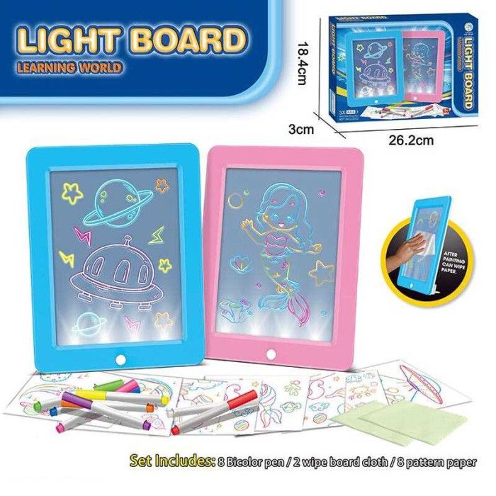Дошка для малювання YM 29 2 дошки підсвічування 8 трафаретів 8 маркерів