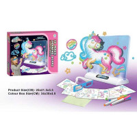 Доска для рисования YM 16 с подсветкой 7 трафаретов 4 маркера 3D очки