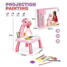 Столик з проєктором YM 2021-6 A “Жираф” 3 диски фломастери серветка на батарейках музика підсвітка