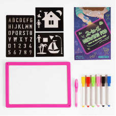 Дошка для малювання WQ 700 2 в 1 трафарети маркери “пиши-стирай”