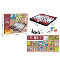 Гра 2014 BC 15 в 1 ігрові поля ігрові елементи хрестики-нулики шахи шашки нарди космічна гра лудо автоперегони manji змії та драбини бейсбол в коробці - дитяча іграшка