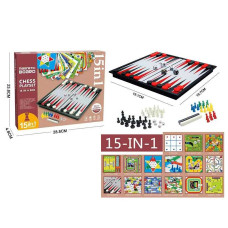 Гра 2014 BC 15 в 1 ігрові поля ігрові елементи хрестики-нулики шахи шашки нарди космічна гра лудо автоперегони manji змії та драбини бейсбол в коробці - дитяча іграшка